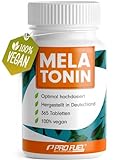 Melatonin 365 Tabletten (24 Monate) - 0,5 mg bioaktives Melatonin pro Tag (1/2 Tablette) - Optimal hochdosiert - Laborgeprüft - Ohne unerwünschte Zusatzstoff - Made in Germany - 100% vegan