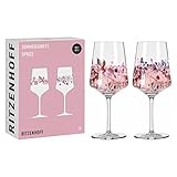 Ritzenhoff 6011002 Aperitif-Glas Sprizz 2er-Set 500 ml – Serie Sommersonett F23 – Früchte & Zweige bunt – Made in Germany