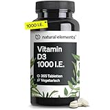 Vitamin D3 1000 I.E. – 365 Tabletten im Jahresvorrat – Vitamin D für Knochen und Immunsystem – hochdosiert, ohne unnötige Zusätze – in Deutschland produziert & laborgeprüft