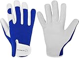 WESTWOOD FOX Arbeitshandschuhe Herren Leder Schnittfeste Handschuhe für Garten Gartenhandschuhe Damen Dornensicher, Gartenhandschuhe Dornenfest Gartenarbeitshandschuhe, Blau