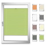 StoffTex Plissee I nach Maß zum Bohren I Verschiedene Stofftypen I Jalousie für Fenster & Tür I Sonnenschutz in der Glasleiste I Plisseerollo Faltrollo I 34 Farben I Höhe 25-130 cm