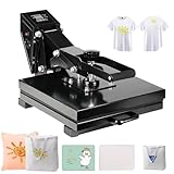 otmechl 40x50cm Heat Press Machine Transferpresse Hitzepresse Heißpresse Maschine 360 Grad Drehung Mulitifunktional Textilpresse für T-Shirts Kissen Mauspads Tasche