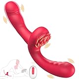 Strapon Doppeldildo Trägerloser Strapon, Umschnallpenis für Frauen Männer, Fernbedienung Vibration Vibratorensets für Frauen Klitoris & G Punkt, Rose Sexspielzeug Lesbische Sex Toyset für Paar Set