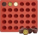 lomdung 30 Mulden Silikonform für Schokolade, Peanut Butter Cups Form Silikonform, Antihaftbeschichtet Silikon-Backformen, Süßigkeitenformen Silikonformen, für DIY Schokolade Praline Süßigkeiten