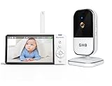 GHB Babyphone mit Kamera 5'' HD Bildschirm 720P VOX-Energiesparmodus 4-Fach-Zoom Nachtsichtfunktion und Gegensprechfunktion
