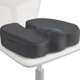 TushGuard Sitzkissen für Bürostuhl, Memory-Schaum, rutschfestes Kissen Rücken, Steißbein, Ischias, Steißbein, Schmerzlinderung, Gesäßkissen für Bürostuhl, Auto, Rollstuhl, Grau, X-Large