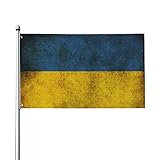 3x5 Fuß Ukraine Flagge Flagge Hausflagge Gartenflagge Außenbanner Hofflagge Bootsflagge Kein Flaggenmast