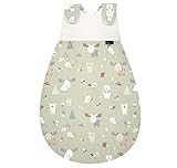 Set ALVI Baby Mäxchen Außensack Schlafsack & Windel Blaubär | Ganzjahresschlafsack mitwachsend | Leichter Babyschlafsack mitwachsend | Kinderschlafsack TOG 2,5 bis 3,0 | Schlafsack Sommer Winter