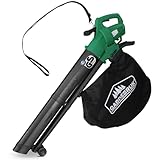 GARDEBRUK® Elektro Laubsauger 3 in 1 3000W Schultergurt 270km/h Rollen 45L Fangsack Laubbläser Häcksler Gartensauger Grün