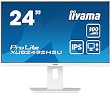 iiyama Prolite XUB2492HSU-W6 60,5cm 23,8' IPS LED-Monitor Full-HD 100Hz HDMI DP USB3.2 Höhenverstellung Pivot FreeSync weiß