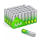 GP Batterien AAA 1,5V Super Alkaline Longlife G-TECH Technologie, Vorratspack 40 Stück Micro AAA Batterien in praktischer Briefkasten-tauglicher Versandverpackung (Aussehen kann variieren)
