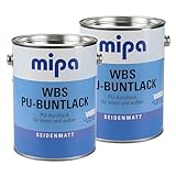 2 x 2,5l Mipa WBS PU-Buntlack seidenmatt Weiß Acryllack PU-verstärkt
