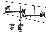 IMtKotW Monitor Halterung 3 Monitore für 17-27 Zoll Flach & Curved Bildschirm, vesa 75 x 75-100 x 100mm 3 Monitor Tischhalterung, 7 kg/arm, Bildschirmhalterung 3 Monitore mit 2 Installationsarten