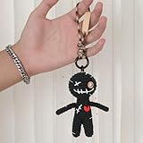 Funny Voodoo Puppe mit Nadeln Schwarz Anti Stress Scherz Medikament 4.72 Zoll Kleine Büro Geschenk für Kollegen Kollegin Freunde Lustige Geschenke Doll zum Entspannen Stressabbau