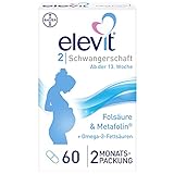 Elevit 2 - Schwangerschaftsvitamine für Mutter und Kind - Vitamine, Mineralstoffe & Omega-3-Fettsäuren - ab der 13. Schwangerschaftswoche - 1x 60 Kapseln