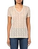 Armani Exchange Damen-T-Shirt, Normale Passform, durchscheinendes Monogramm-Logo, V-Ausschnitt, Pisco, Groß