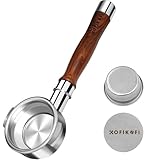 KOFIKOFI 58mm Bodenloser Siebträger, 2 Ohren Bottomless Portafilter für E61-Brühkopf, Flair 58, ECM, Rocket, Sanremo, Synesso, Slayer, VBM-Espressomaschine mit Edelstahl-Filterkorb, Pucksieb