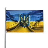 3x5 Fuß Ukraine Flagge Flagge Hausflagge Gartenflagge Außenbanner Hofflagge Bootsflagge Kein Flaggenmast