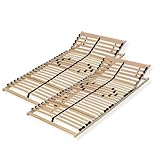 Sleepneo Lattenrost 160x200, Kopfteil verstellbar, Ergonomischer 7 Zonen Lattenrost, Buchenholz, 28 Latten, Lattenrahmen, Federholzrahmen, Selbstmontage, hohe Traglast bis 140Kg