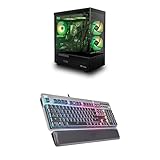 Thermaltake Bundle of ToughMachine Gaming-PC | AMD Ryzen 7 5700X3D | RTX 4060 | 32 GB RAM | 1 TB SSD | Windows 11 + Argent K6 RGB KB6 Cherry Low Profile Red German
