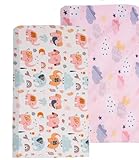 Spannbettlaken für Babybett, 140 x 70 cm, 100 % Baumwolle, hypoallergen, für Kleinkinder, voll elastisch, atmungsaktiv, pflegeleicht, 2 Stück