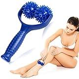 2 Massage Roller, Massageroller mit Griff und Noppen, Massagebälle Faszienball Massagegerät Fascia Ball Massageroller mit Griff für Rücken Beine Füße Hände Selbstmassage