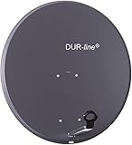 DUR-line MDA 80cm Anthrazit - Aluminium Satellitenschüssel mit LNB Feedhalterung - Sat Antenne Spiegel Anlage [Digital, Camping, Astra 19,2°, DVB-S/S2, Full HD, 4K, 3D]