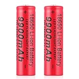 18650 Rechargeable Lithium Batteries 3.7V 9900mAh High Capacity Long Life Button Top Li-ion Battery for Outdoor Solar Garden Light Devices/Doorbells/Flashlight/Drone/Toys/RC Cars (2PCS)