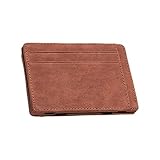 Magische Geldbörse für Herren, schlanke magische Geldbörse, Ledergeldbörse mit magischem Clip für Geld und Kartenfächer, schlanke magische Geldbörse und Geld-Organizer, Geldbörse für Damen