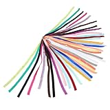 Angoily 20 Rollen Buntes Gummiband bastelzeug pailettenband zwillengummi Elastic Band Handgelenk Band Schnüre breites Gummiband binden flaches Band elastisches Band selber Machen Polyester