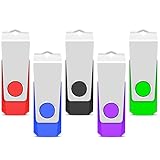 TEWENE USB Stick 4GB 5 Stück Set,USB Speicherstick Flash Drive Memory Stick,High Speed USB 2.0 Mehrfarbig Rotate.