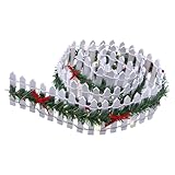 Miniatur-Weihnachtsdorfzaun, Feengarten-Zubehör, dekorativer Lattenzaun, Weihnachtsbaum-Staketenzaun, geeignet für Winterferien, Dioramaszenen, Tischdisplays