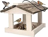 KOTARBAU® Vogelhaus Vogelfutterhaus zum Aufhängen Weiß + 0,5 kg Futter Gratis