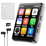 128GB MP3 Player mit Bluetooth, tragbarer digitaler Musikplayer mit Lautsprecher, 2.4' Full Touch Screen, HiFi Sound, FM Radio Recorder, kabelgebundene Kopfhörer inklusive, zum Laufen, Fitnessstudio
