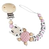 Personalisiertes gestaltetes Babygeschenk mit Namen für Mädchen oder Junge Baby Geschenk personalisiert zur Geburt & Taufe Bär oder Reh (Reh Rosa)