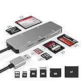 Kartenleser USB 3.0, Speicherkarten Lesegerät USB 3.0 (5Gps) High Speed TF (Micro SD) /SD/MS/M2/XD/CF, All-in-One Aluminium SD Kartenleser USB 3.0, Kartenlesegerät mit 5 Karten gleichzeitig