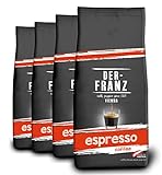Der-Franz Espresso Kaffee, ganze Bohne, 4 x 1000 g