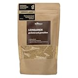 RheinNatur Leinsamen geschrotet und geröstet 500 g - Goldene Leinsamen - Veganes Leinsamen-Mehl mit natürlichem Eiweiß & gesunden Fettsäuren