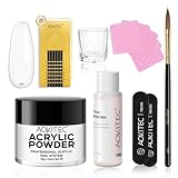 Aokitec Acryl Nagelset - 30g Klares Acrylpulver mit Acryl Liquid Nagelpinsel Nägel Zubehör, Tragbares Mini Acryl Nägel Starterset Acrylgel für Nägel für Acryl Pulver Nails, Nägel Selber Machen