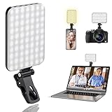 ALTSON 60 LED Videolicht Selfie Licht mit Tragbarer Klemme & Kamerastativ, Wiederaufladbar 2200mAh, CRI 97+, 3 Lichtmodi für iPhone, Handy, Webcam, Zoom, Streaming, Laptop, Foto, Make-up, Computer