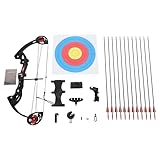 YyanLAK Pfeil und Bogen Kinder, 75cm Compoundbogen und Pfeil-Set, Bogen-Set mit Pfeilen, Jugend-Compoundbogen für Bogenschießen Zielübungen (Schwarz)