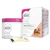 Veet Pure Zuckerpaste mit Arganöl - Sugaring Paste für die Haarentfernung an Körper & Gesicht - 1 x 250 ml inkl. Holzspatel & Stoffstreifen