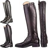 HKM 9217 Reitstiefel Valencia, Lederreitstiefel, Unisex Normal/Extra Weit, Schwarz, 38