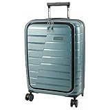 Travelite 4-Rad Handgepäck Koffer mit Vortasche erfüllt IATA-Bordgepäckmaß, Gepäck Serie AIR Base: Funktionaler Hartschalen Trolley im coolen Look, 075346-25, 55 cm, 43 Liter, eisblau