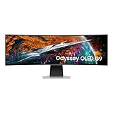 Samsung Odyssey OLED G9 Curved Gaming Monitor G95SC, 49 Zoll, QD-OLED-Panel, 5.120 x 1.440 Pixel, Bildwiederholrate 240 Hz, Reaktionszeit 0,03 ms (G/G), Mit Lautsprechern, Inkl., Silber