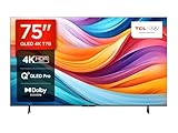 TCL 75T7B 75-Zoll QLED Pro Fernseher, 4K Ultra HD, HDR Pro, Smart TV Unterstützt von Google TV (Dolby & Atmos, Motion Clarity, Freihändige Sprachsteuerung, Kompatibel mit Google Assistant & Alexa)