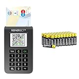 REINER SCT tanJack Photo QR I Chip chipTAN-Tan Generator für Online Banking & Intenso AAA LR03, Gelb-Schwarz, 40 Pack