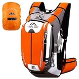 LOCAL LION Fahrradrucksack 25L,Wanderrucksack mit Regenschutz,Reiserucksack,Sportrucksack,Tagesrucksack mit Helmschutz für Damen Herren,professionell für outdoorsports