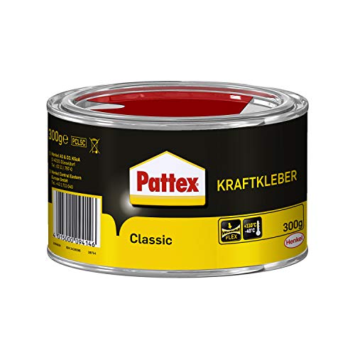 Pattex Kraftkleber Classic, extrem starker Kleber für höchste Festigkeit, Alleskleber für den universellen Einsatz, hochwärmefester Klebstoff, 1 x 300g