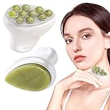 2 Stück Gua Sha Stein, Jade Roller, Gesichtsmassagegerät Für Anti-alterung Ruhe, Entspannen Sie Ihre Haut, Beseitigt Schwellungen Der Augen, et